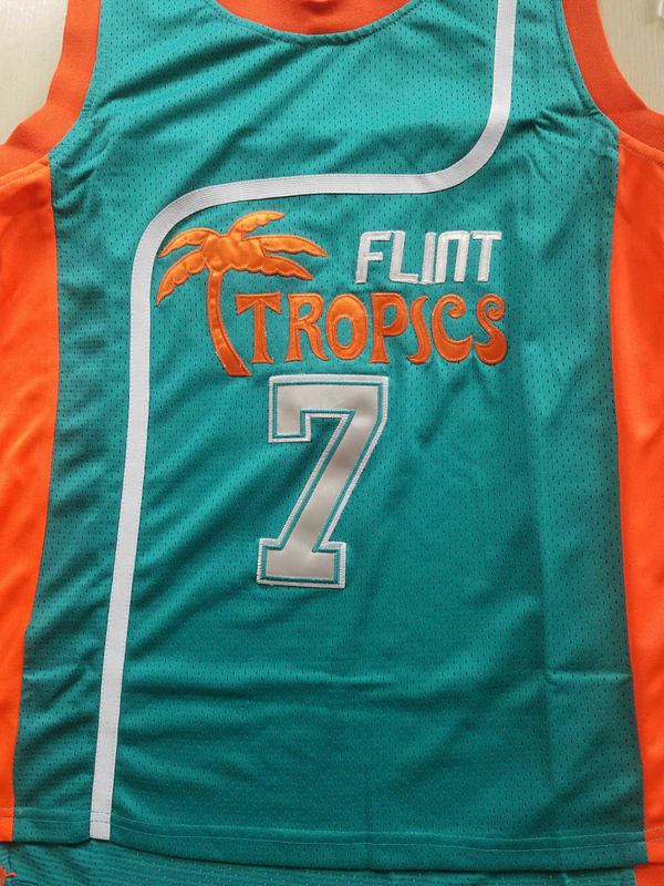 Flint Tropics 7 Coffee Black Basketball Jersey Semi Pro Team New
