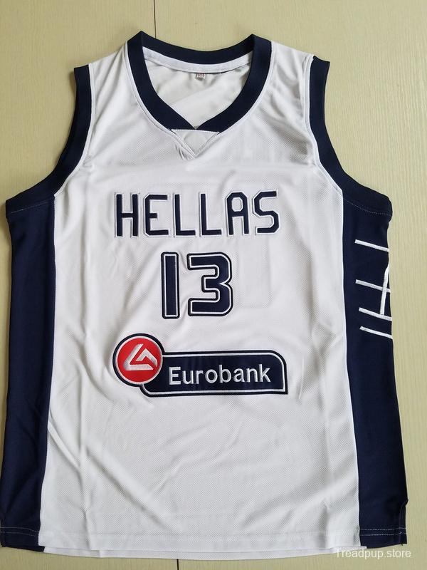 Giannis Antetokounmpo 13 Greece College White Basketball Jersey