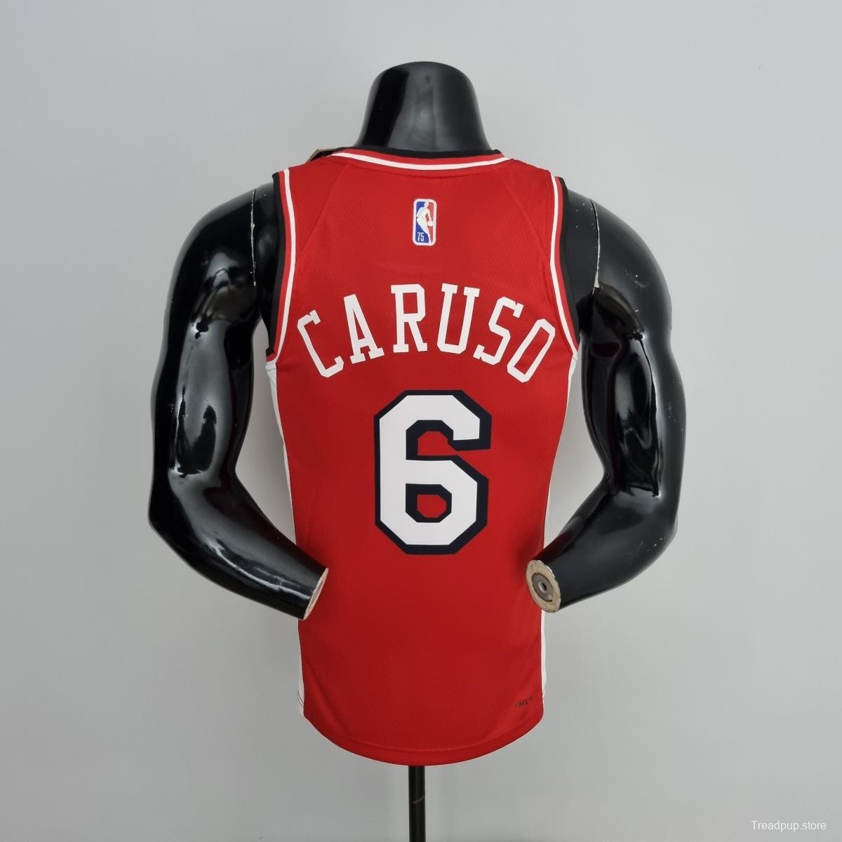 75th Anniversary 2022 Season Chicago Bulls CARUSO #6 City Edition Red NBA Jersey