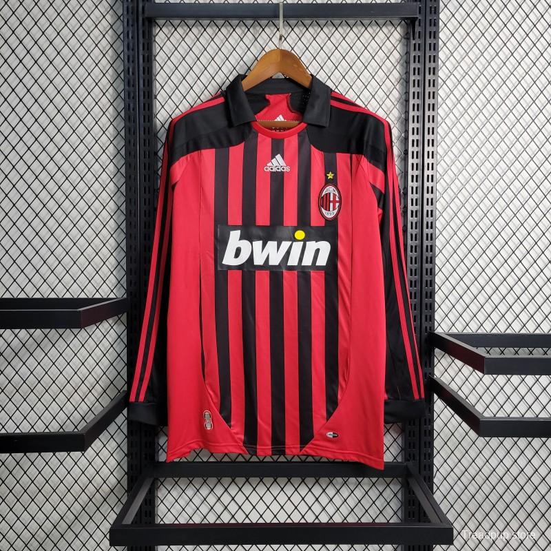 Retro 07-08 AC Milan Home Long Sleeve Jersey