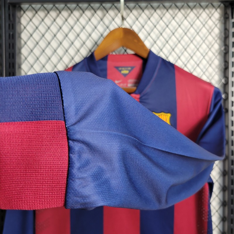 Retro14-15 Barcelona Home Long Sleeve Jersey