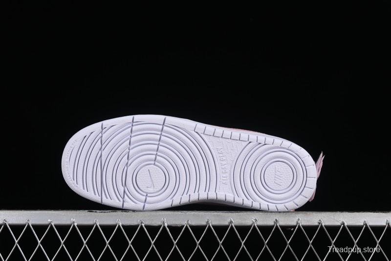 Nike Court Borough Low-Top Slip-Resistant Skate Shoes with Custom Rose Pink Hand-Painted Design - DQ5979-100