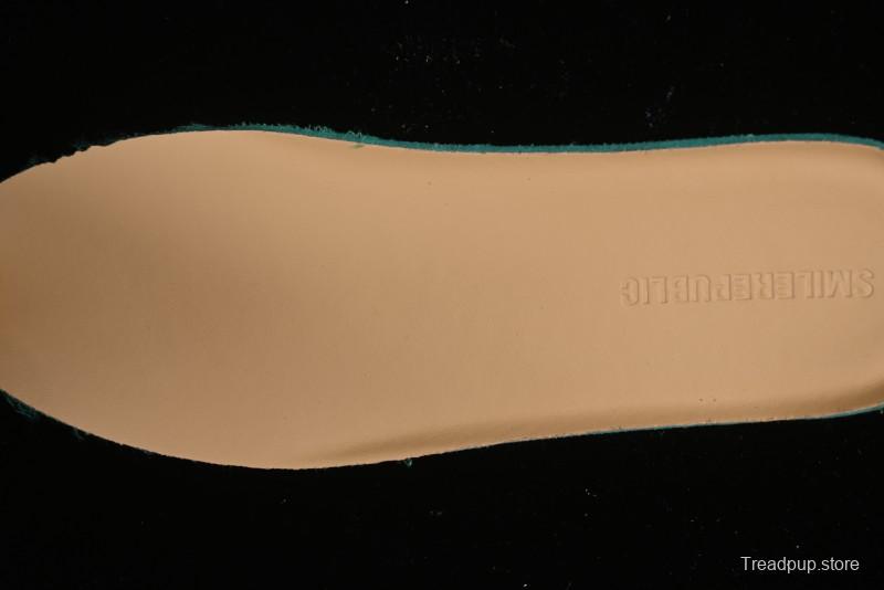 SMILEREPUBLIC Mint Manbo Light Blue Checkered Open Smile Platform Canvas Shoes - G.D4