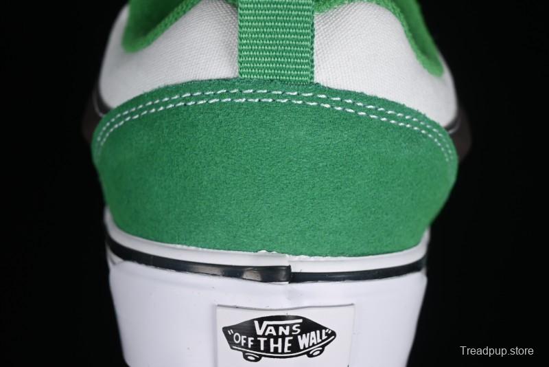 Vans Classics Knu Skool White Green Chunky Tongue Retro Sneakers - VN0009QCV0N