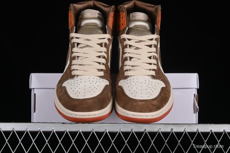 Nike Air Jordan 1 High OG Basketball Shoes in Dusted Clay & Dune Colorway - FQ2941-200