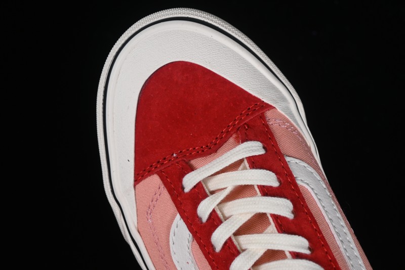 Vans Old Skool Reissue 136 High-End Pink Canvas Vulcanized Shoes with Detachable Lightweight Anti-Fatigue Insole - VN000MT6DWB