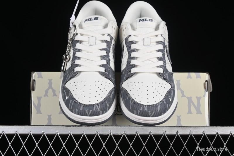 Nike SB Dunk Low MLB Collaboration - Grey Denim Anniversary Custom Low-Top Casual Skate Shoes - DQ1098-347