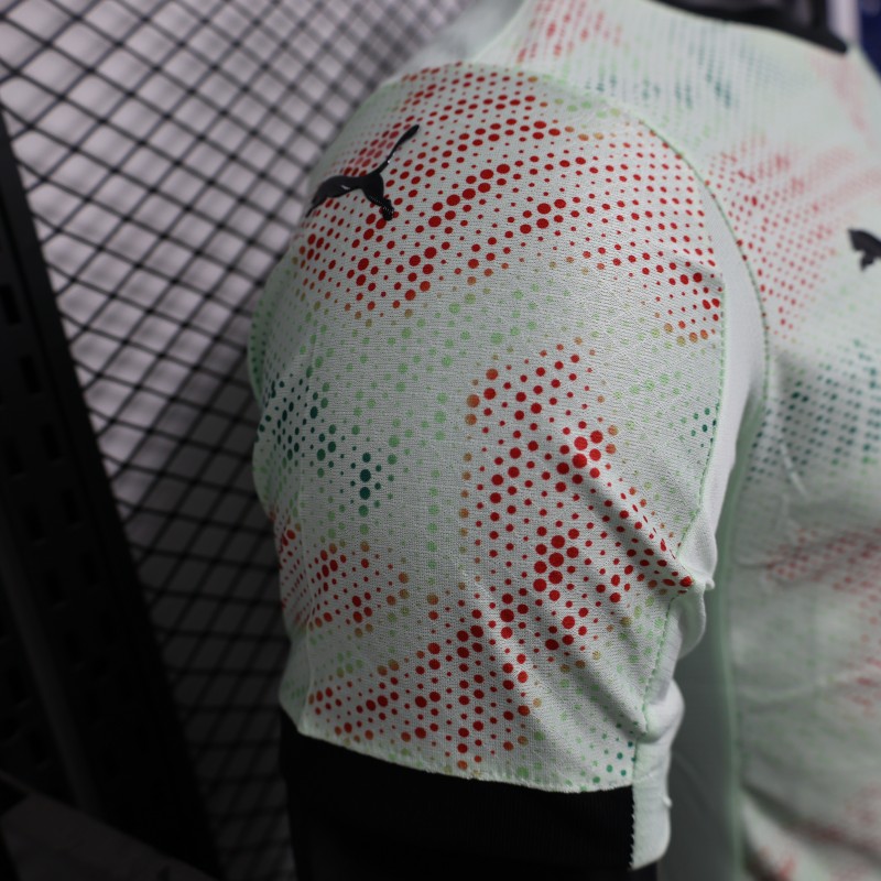 Player Version 2025 Portugal Away Mint Green Jersey with Graphic Pattern