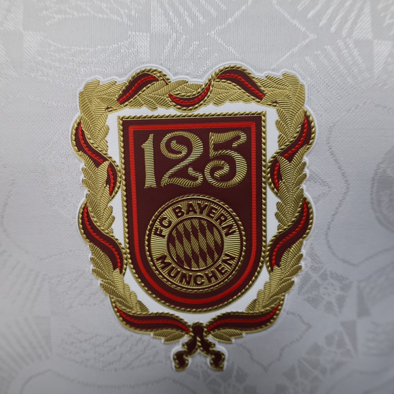 Player Version 25/26 Bayern Munich White with 125th Anniversary Emblem Jersey