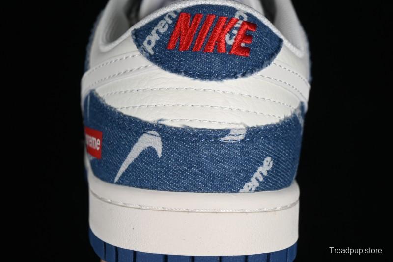 Nike Dunk Low Supreme - Denim Blue Jeans Anniversary High-End Customized Low-Top Casual Sneakers - FC1688-194