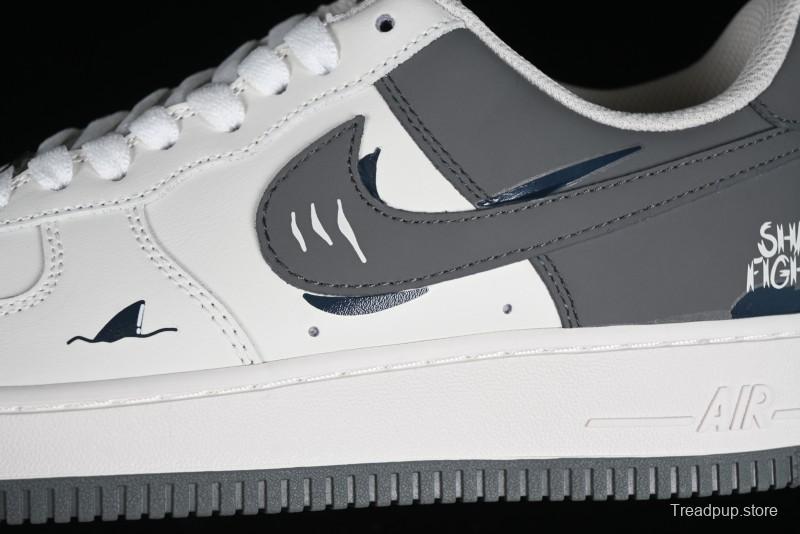 Nike Air Force 1 '07 Low "SHARK" Casual Sneakers with Full-Length Air Cushion - DB3301-220