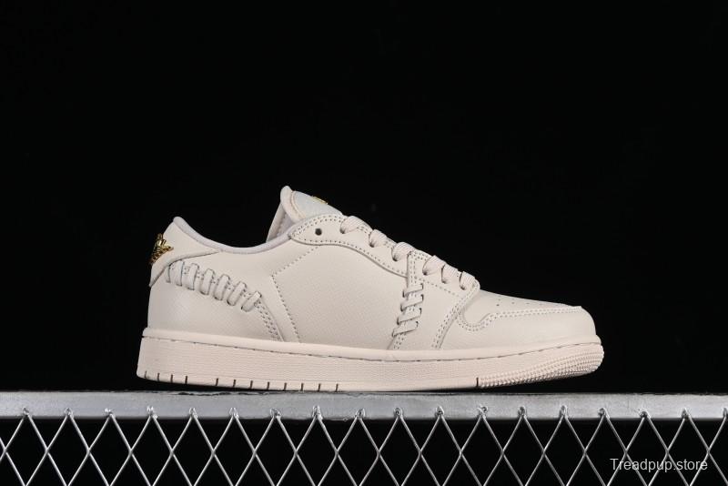 Nike Air Jordan 1 Low "Method of Make" Casual Sneakers in White Gold - FN5032-200