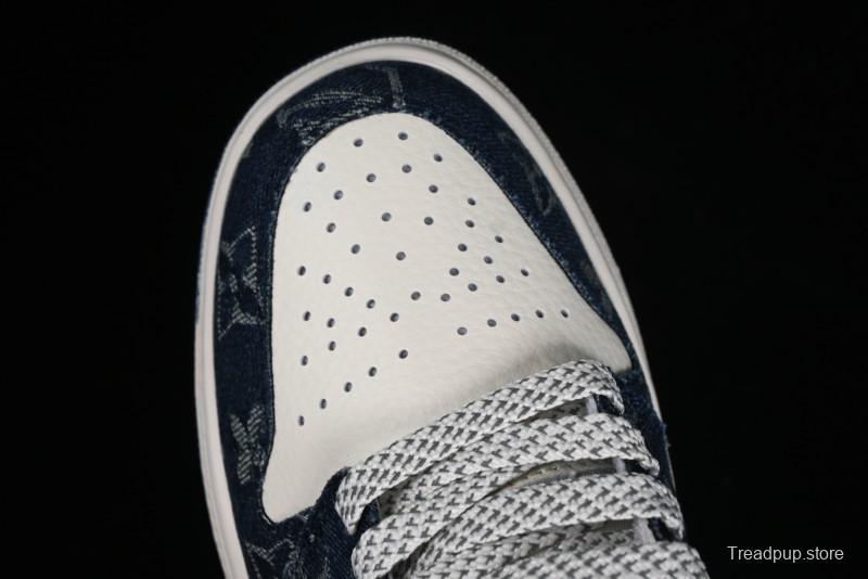 Nike Air Jordan 1 Low LV Collaboration - Light Blue Retro Casual Sneakers - SJ9950-003