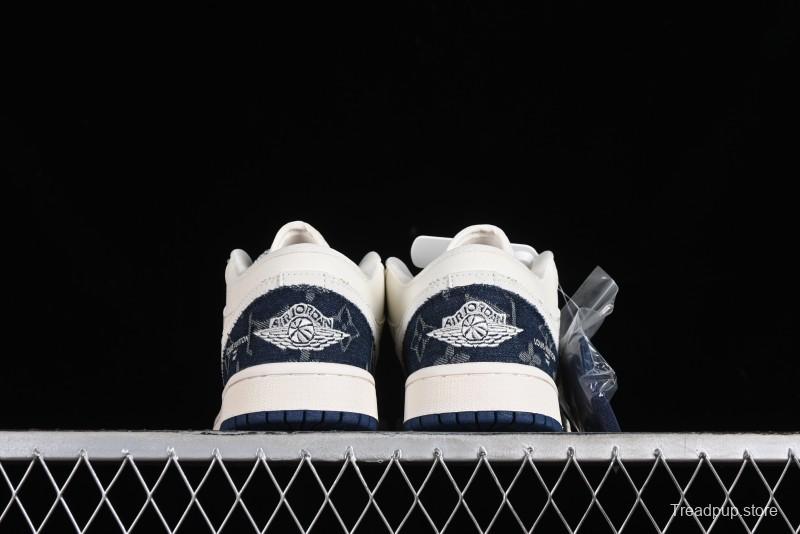 Nike Air Jordan 1 Low LV Collaboration - Light Blue Retro Casual Sneakers - SJ9950-003
