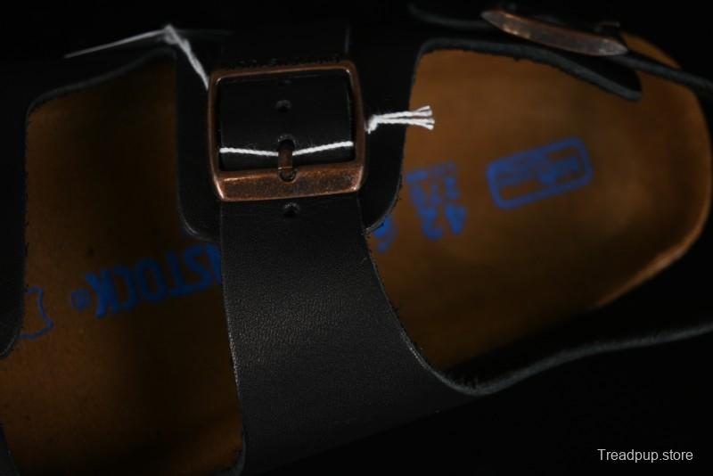 Birkenstock Birkenstock Sandals Series Black Leather with Soft Cushioning Cork Midsole - T.D4