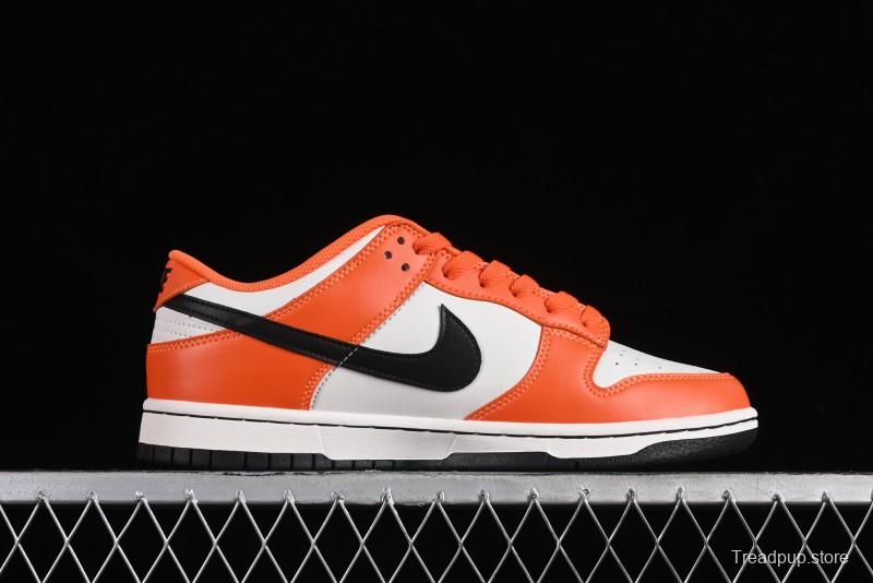 Nike SB Dunk Low Casual Skate Shoes in White, Orange, and Black - DH9765-003