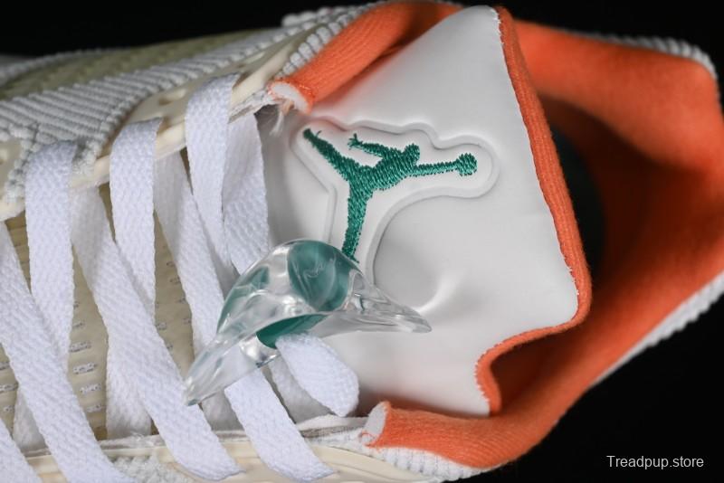 Nike Air Jordan 5 Low Retro Sneakers in White Orange Green Corduroy - CW4204-100