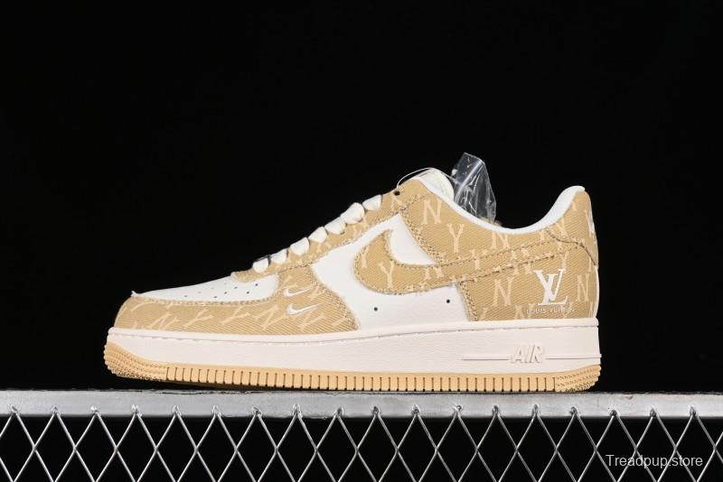 Nike Air Force 1 '07 Low LV Collaboration - Khaki Double Swoosh Low-Top Casual Sneakers - HD1968-027