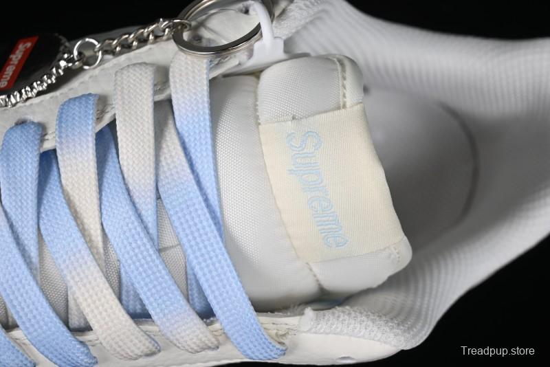 Nike Air Force 1 '07 Low Supreme Collaboration - White Blue Colorblock Low-Top Casual Sneakers BB9599-202