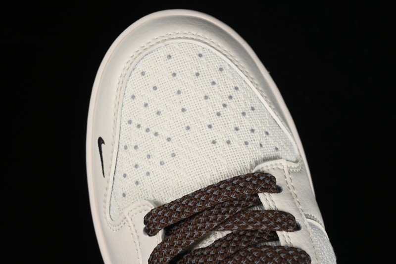 Nike SB Dunk Low Gucci Collaboration - Beige Brown Woven Fabric Anniversary High-End Custom Low-Top Casual Skate Shoes - DQ1098-375