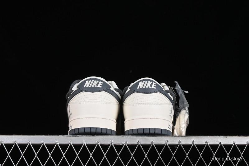 Nike SB Dunk Low LV Collaboration - Straps Lamborghini Off White Dark Grey Swoosh Anniversary High-End Custom Low-Top Casual Sneakers - SJ2068-262
