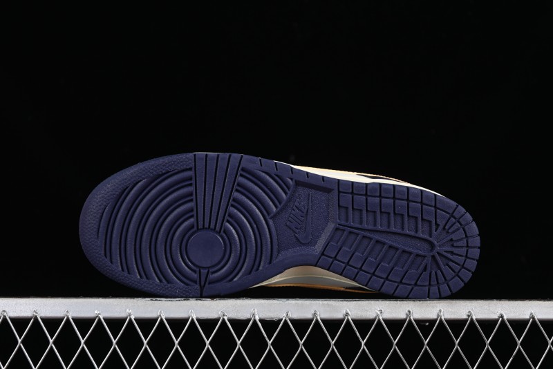 Nike Dunk Low Retro SB Skateboarding Shoes in Navy Blue with Purple Gold White Colorway - FV8106-181