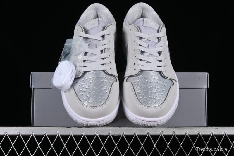 Nike Air Jordan 1 Low AJ1 Grey Silver Low-Top Casual Sneakers - CZ0790-002