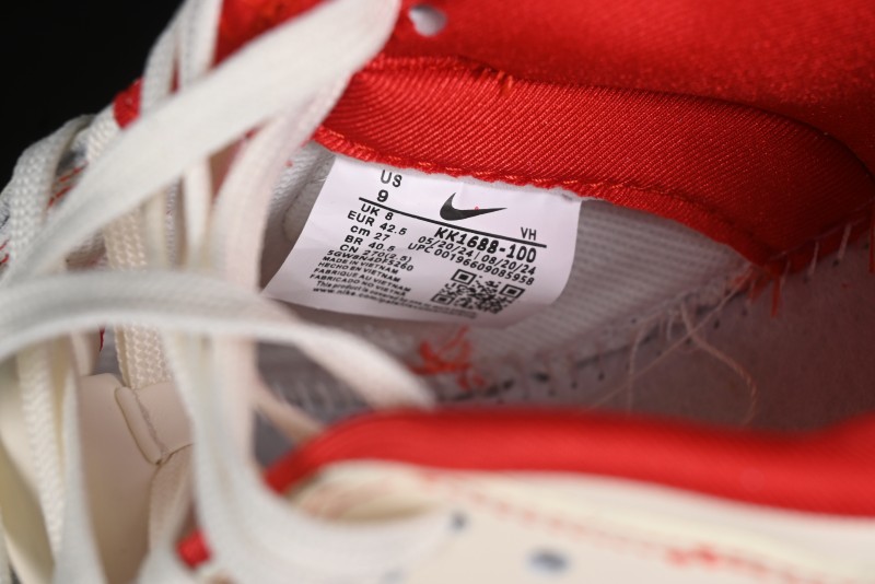 Nike SB Dunk Low Comme des Garcons Collaboration - Off-White Small Red Hook Anniversary High-End Custom Low-Top Casual Skate Shoes - KK1688-100