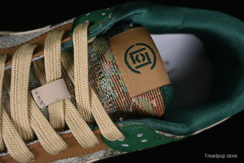 Nike SB Dunk Low Edison Chen Collaboration - Beige Brown Green Knit Anniversary High-End Custom Low-Top Casual Skate Shoes - XB3802-355