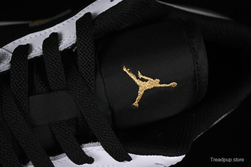 Nike Air Jordan 1 Low AJ1 Black White Gold Hook Basketball Shoes - 553558-172