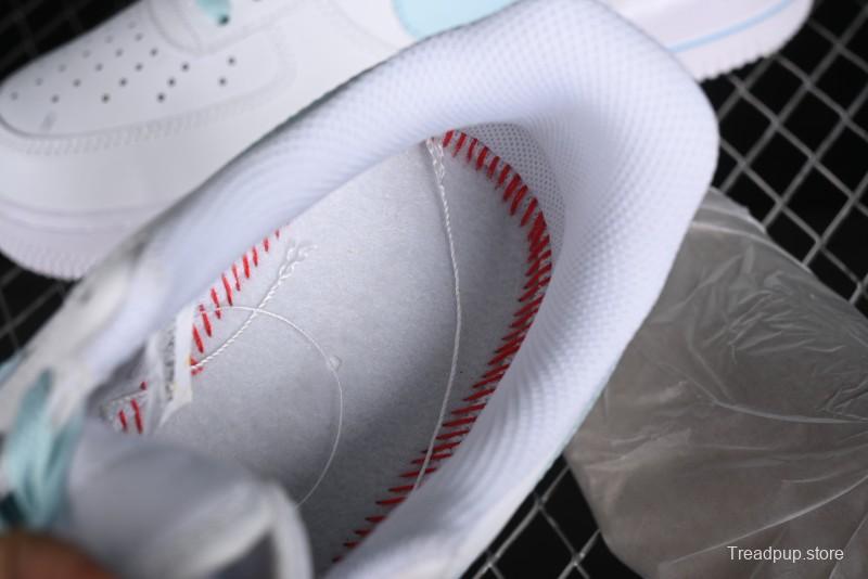 Nike Air Force 1 '07 Low Anime LOVE Series White Blue Spray Paint Casual Sneakers - CW2288-111