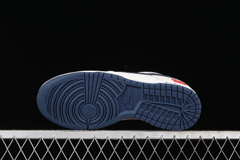 Nike SB Dunk Low Comme des Garcons Collaboration - Off-White Blue Swoosh Anniversary Custom Low-Top Casual Sneakers - KK1888-008