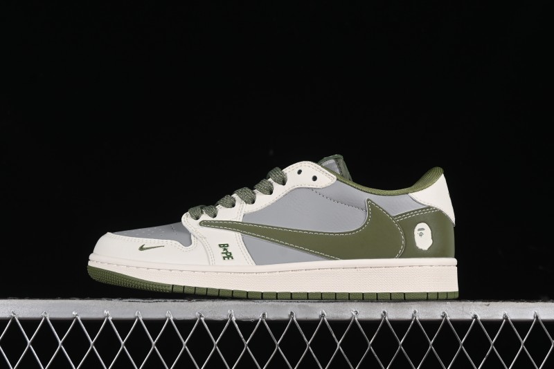 Nike Travis Scott x Fragment Design x Air Jordan 1 Low OG SP AJ1 Bape Collaboration - BB6511-621