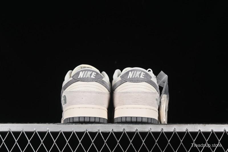 Nike SB Dunk Low The North Face Collaboration - Grey Pigskin Navy Swoosh Anniversary Custom Low-Top Casual Skate Shoes - SJ1089-009
