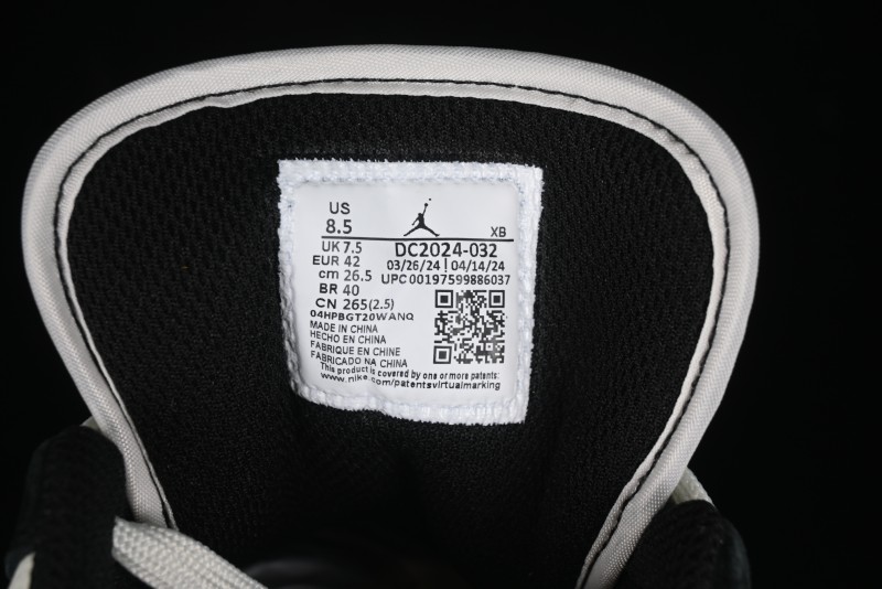 Nike Air Jordan 1 Low Supreme Collaboration - Black White Embossed Custom Retro Basketball Shoes DC2024-032