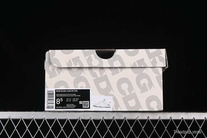 Nike SB Dunk Low Supreme The North Face Collaboration - Beige Green Reflective Swoosh Anniversary Custom Edition Low-Top Casual Skate Shoes - XX2025-638