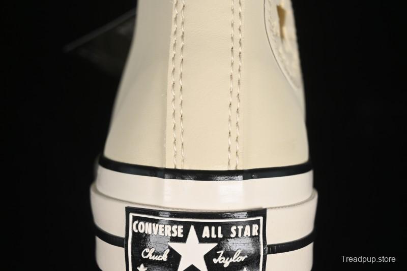 Converse Chuck 1970s Winter Waterproof Leather High-Top Sneakers with Gold Eyelets and Fleece Lining - A12443C