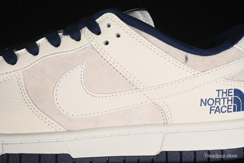 Nike SB Dunk Low The North Face Collaboration - Grey Pigskin White Swoosh Anniversary Custom Low-Top Casual Skate Shoes - KK1333-006