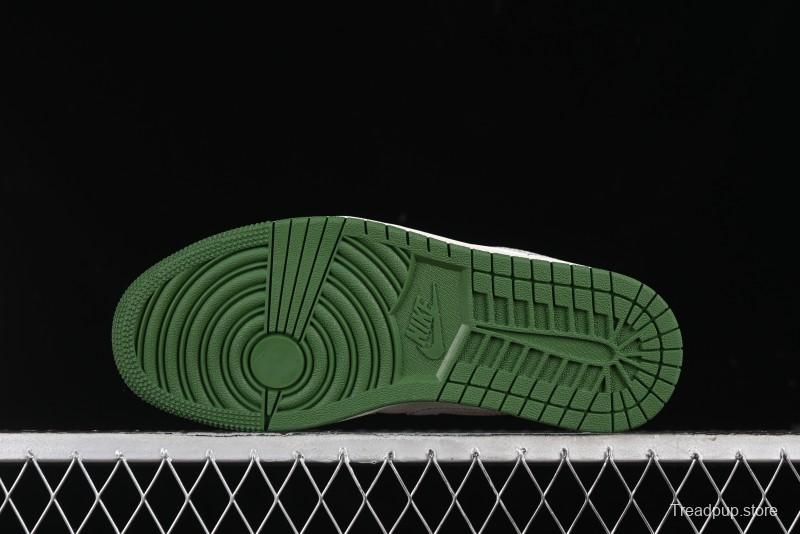 Nike Air Jordan 1 Low OFF-WHITE Collaboration - Retro Basketball Shoes with Beige Green Stitching - CF3688-021