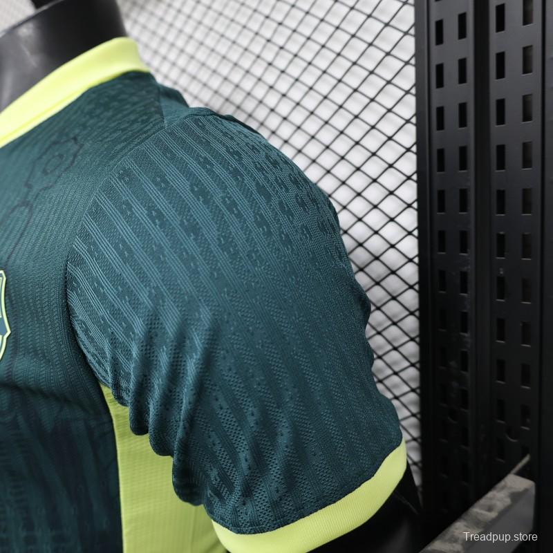 Player Version 25/26 FC Barcelona Dark Green with Neon Yellow Trim Jersey