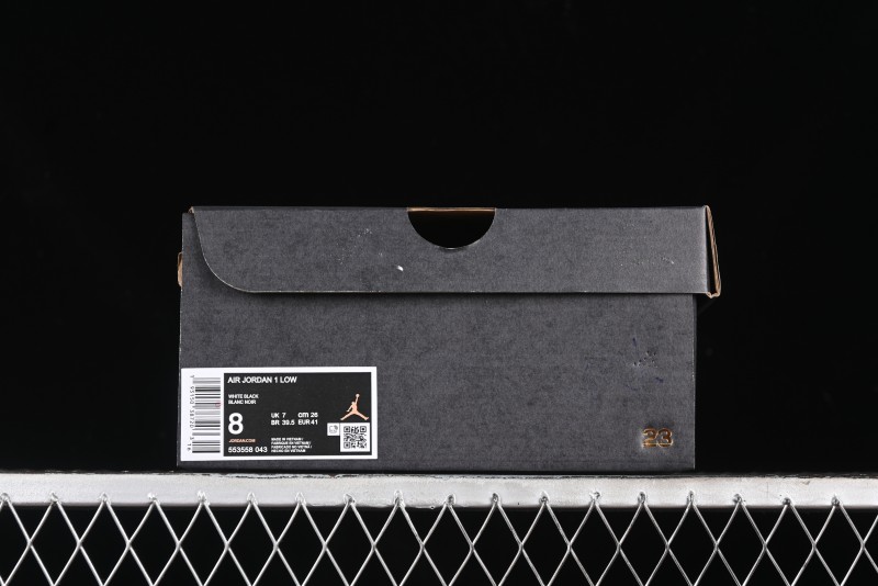 Nike Air Jordan 1 Low Retro Basketball Shoes in Black and White - 553558-043