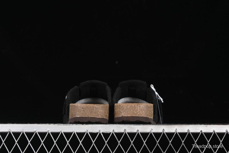 Birkenstock Half Open Toe Sandals with Smokeless Coal Wool Upper - G.D4