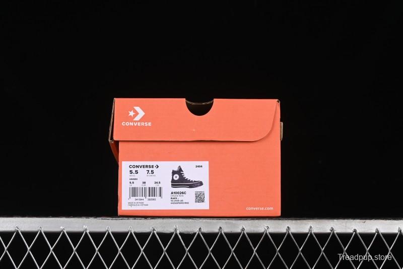 Converse Chuck 1970s High Top Canvas Shoes in Black Lace Punk Style - A10026C