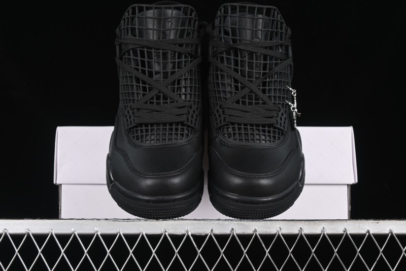 Nike Air Jordan 4 Retro Basketball Shoes with Mesh Design - FV7251-001