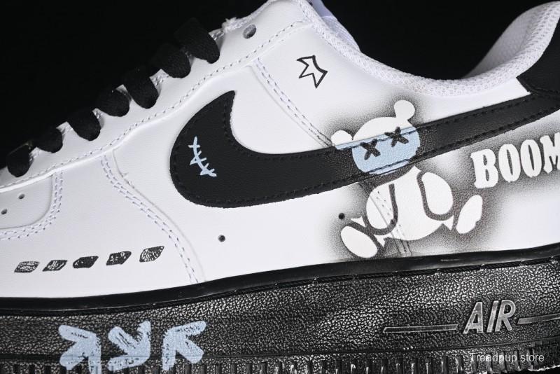 Nike Air Force 1 '07 Low Custom KAWS Bear Print Casual Sneakers - ZH0316-037