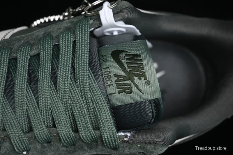 Nike Air Force 1 '07 Low Chrome Hearts Collaboration - Moss Green White Low-Top Casual Sneakers - KK1988-029