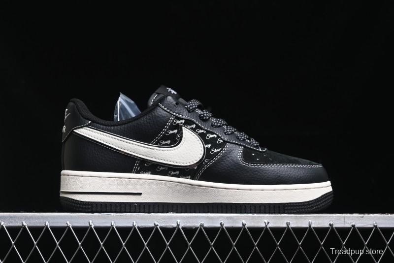 Nike Air Force 1 '07 Low Stussy Collaboration - All Black Low-Top Casual Sneakers - XZ6188-311