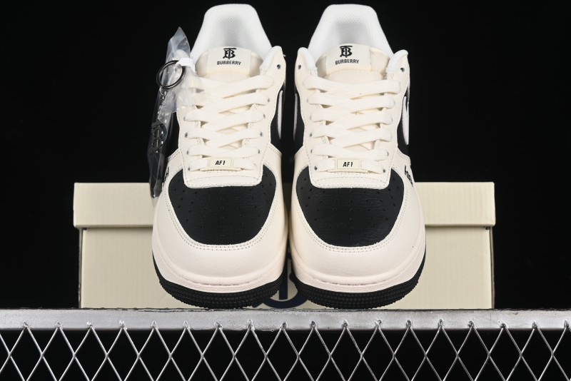 Nike Air Force 1 '07 Low Burberry Collaboration - Black White Patchwork Casual Sneakers - BB8588-227