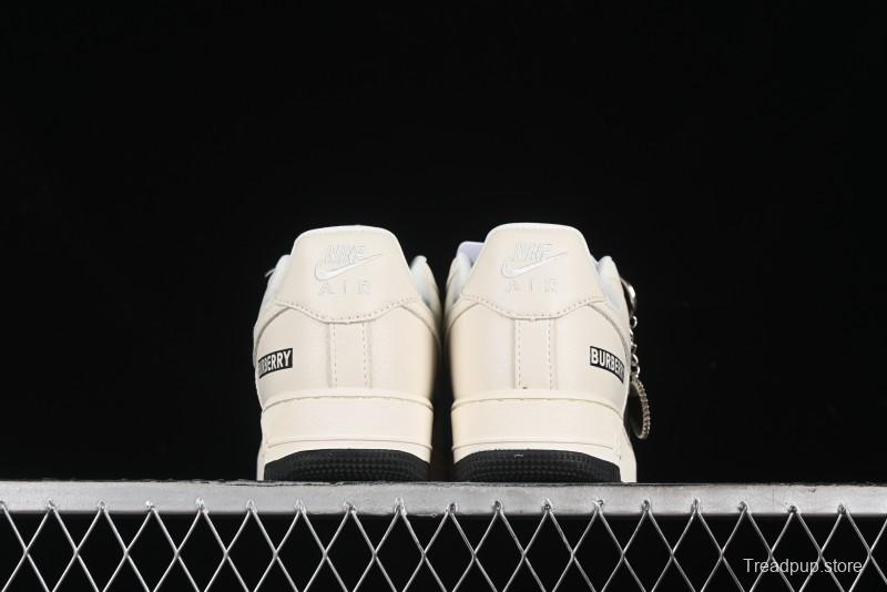 Nike Air Force 1 '07 Low Burberry Collaboration - White Black Check Low-Top Casual Sneakers - DF0180-005