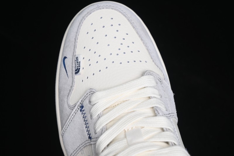 Nike Air Jordan 1 Low AJ1 The North Face Collaboration - Custom High-End Retro Basketball Shoes with Blue Swoosh - DM9188-010